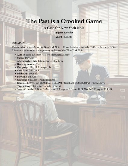 The Past is a Crooked Game casebook cover